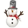 Paris Prix Déco de Noël Bonhomme de neige chapeau gris et écharpe rouge H 34 cm