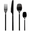 SECRET DE GOURMET Ménagère Modern Wood en Acier inoxydable - 24 pièces - Noir Mat