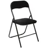 FIVE Chaise d'appoint pliante en métal noir et velours noir - 44x48.5x79cm