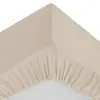 ATMOSPHERA - Drap Housse bonnet 30 cm 100% Coton Esther 160x200 cm - Beige Lin