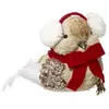 Déco de Noël Oiseau beige avec cache oreilles h 31 cm - Feeric Christmas