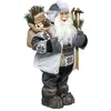Fééric Lights and Christmas - Père Noël Traditionnel Ski Bois 122cm Gris