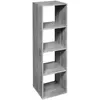 5five Meuble Étagère colonne 4 cases de rangement effet chêne gris H 134 cm