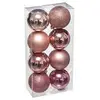 FÉÉRIC LIGHTS AND CHRISTMAS Déco de sapin Lot de 8 Boules de Noël D 7 cm - Nuance de Rose