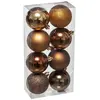 FÉÉRIC LIGHTS AND CHRISTMAS Déco de sapin Lot de 8 Boules de Noël D 7 cm - Bronze et Marron