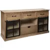 Atmosphera Buffet D'intérieur 2 Portes 4 Tiroirs Danik - Noir Et Bois