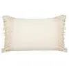 LES TENDANCES Coussin déhoussable en Coton Ivoire & Franges macramé 30 x 50 cm