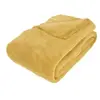 Plaid - ATMOSPHERA - Polaire - Jaune Ocre - 180x230 cm - 100% Polyester
