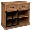 Buffet 1 porte vitrée 2 tiroirs Danik bois Atmosphera - Naturel