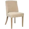 ATMOSPHERA Chaise de table assise Beige Lin et pieds en Bois d' Hévéa