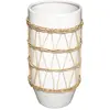Atmosphera Créateur D'intérieur - Vase Lenka céramique et rotin blanc H25cm