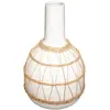 Vase Design - ATMOSPHERA - Rotin - Céramique - Blanc - H28cm - D18cm
