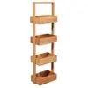 JJA Etagère de rangement Desserte 4 niveaux en Bambou H 88 cm