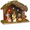 Fééric Lights and Christmas - Crèche de Noël Lumineuse 7 Santons 18cm Multicolore