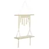 ATMOSPHERA Créateur d'intérieur - Etagère Murale en Bois Macramé 80cm Ivoire