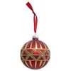 ATMOSPHERA Boule de Noël Strass "Féerie Folk" 8cm Rouge