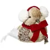 ATMOSPHERA Père Noël en habit traditionnel velours rouge sur sa luge 26 x 15 x 26 cm