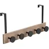 5FIVE Five - Patère de Porte 5 têtes en Bois et Métal Noir L 50 cm