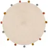 Atmosphera - Tapis enfant - coton et pompons - beige - D90 cm