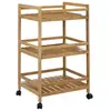 FIVE Desserte 3 Niveaux Bambou "Linha II" 80cm Naturel Beige