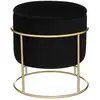 Atmosphera - Pouf Coffre de Rangement Eliane - Velours et métal - Noir