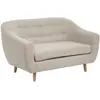 Canapé 2 places rétro - Beige lin - L 1M50 - Marque Atmosphera
