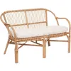Atmosphera Banquette 2 places en rotin Neta, coussin d' assise blanc