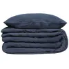 Atmosphera Housse de couette et taies gaze de coton bleu gris 240x260cm