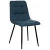 Chaise tissu Sirac bleu canard pieds métal Atmosphera - Bleu canard