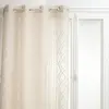 Atmosphera - Voilage Sama impression jacquard 140 x 240 cm - Lin/Beige