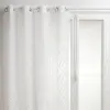 Atmosphera - Voilage Sama impression jacquard 140 x 240 cm - Blanc