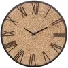 Horloge murale originale en métal et paille D50 cm - Beige - Atmosphera