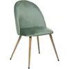 ATMOSPHERA Chaise Design - PARIS PRIX - Slano - Tissu - Bois - Vert Céladon
