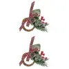 Fééric Lights and Christmas Lot de 2 Ronds de serviette Couronne de Houx et Pomme de Pin