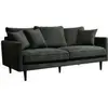 ATMOSPHERA Canapé 3 Places - Candice - Velours - Gris - Vintage - Déhoussable