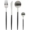 Ménagère 24 pièces Couverts en INOX modèle IDA Argent et Noir - Secret de Gourmet