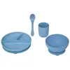 Atmosphera - Set Repas Enfant - Silicone - Bleu Gris