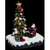 ATMOSPHERA Village de Noël lumineux Père noël dans son fauteuil autour d'un sapin