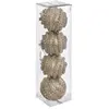 Déco de sapin Lot de 4 Boules de Noël D 8 cm Effet Maille - Or