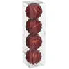 Déco de sapin Lot de 4 Boules de Noël D 8 cm Effet Maille - Rouge