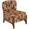 Fauteuil en chenille avec pieds en bois effet noyer CALIX - Marron