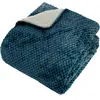 3S. x Home Plaid flanelle effet sherpa Lyno 170x130cm - bleu