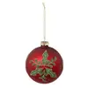 ATMOSPHERA Boule de Noël en Verre "Houx" 10cm Rouge