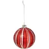 Déco Sapin Boule de Noël en Verre D 8 cm rouge à rayures - Feeric Chri...
