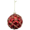 ATMOSPHERA Boule de Noël en Verre "Capitons" 10cm Rouge