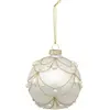 Non communiqué Atmosphera Créateur d'intérieur - Boule de Noël en Verre Drapée 8cm Blanc