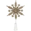 ATMOSPHERA Cimier de Sapin Pailleté "Flocon" 23cm Or