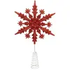 ATMOSPHERA Cimier de Sapin Pailleté "Flocon" 23cm Rouge