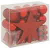 Déco de Sapin de Noël Kit 44 pièces, Boule, Guirlande et Cimier - Roug...