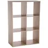 5 five simply smart Meuble Étagère 6 cases de rangement effet bois naturel H 100.5 cm